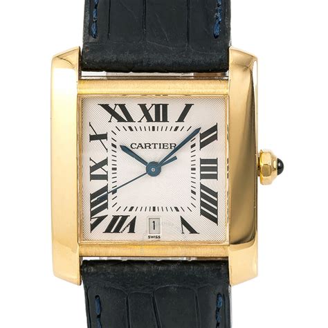 cartier tank white strap|pre owned cartier tank watches.